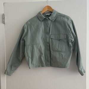 & OTHER STORIES SIZE SMALL WASHED SAGE GREEN UTILITY JACKET